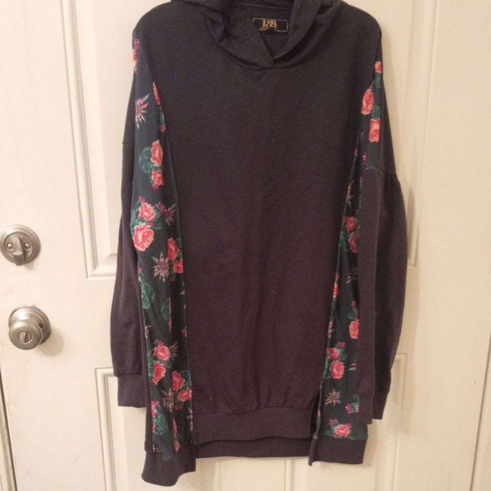 L&B Purple Hoodie with Floral Sleeves